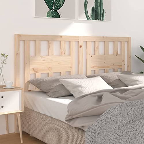 Norheim Kopfteil Holz Bett Kopfenden 206 x 4 x 100 cm Massivholz Kiefer 195 Braun Skandinavisch
