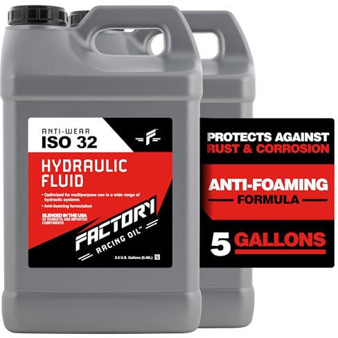 Factory Racing Oil 214801 Twin Pack Anti-Wear ISO 32 Hydraulic Fluid - 5 Gallons (2x2.5 Gal Bottles)