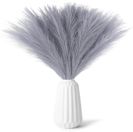 30 Stycken Pampasgräs, Torkade Blommor, Ljusgrå, Naturalnh, Konstgjort Gräs, Dekoration, Fluffigt, Konstgjorda Blommor, Boho för Bröllop och Heminredning