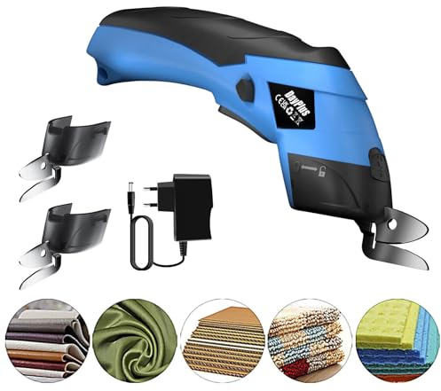 Elektrische Schere mit 2.0Ah Batterie und Ladegerät, 3.6V Stoff-und Kartonschneider, Multi-Cutter Wiederaufladbar, Akkuschere Elektrische Stoffschere für Karton Leder Teppich PVC