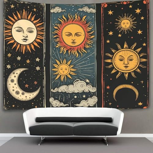 kaiyun Arazzo Di Sole, Luna, Star,70cmx100cm Arazzo Da Appendere A Parete,Per Soggiorno Camera Da Letto E Altre Decorazioni Per La Casa Stile tarocchi