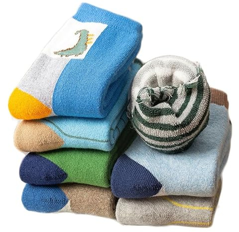 Yolhloy Kids Thermal Warm Merino Wool Socks for Girls Boys Winter Thick Heavy Cosy Boot Crew Sports Hiking Walking Bed Socks 5 Pairs