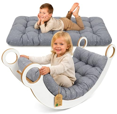 Klätterbåge kudde & golvkudde för barn 60x120 cm - golvmadrass vändbar – sittdyna för gungbågen lek läsning vila tupplur i barnrummet Montessori bomull Oeko-Tex Galaxie