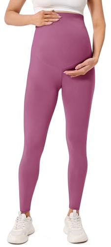 BAYDI Leggings pour femmes en creme avec support abdominal réglable, taille haute douce pour femmes enceintes, leggings opaques pour la maternité, confortables pour le yoga, les loisirs, le pyjama, XL