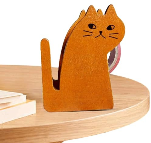 Tejpskärare – 12 cm katt tejpdispenser djur skrivbordshållare | sött förpackningsverktyg dekorativ skärare för kontor stationär skrivbord tillbehör organiserare användning set gåva