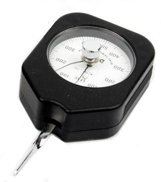 CGOLDENWALL Seitlicher Spannungsmesser Dynamometer Metrisch Newton Spannungsmesser Kraftmessung Newton Einheit System Doppelnadel mit Peak Hold Funktion (HTD-5N)