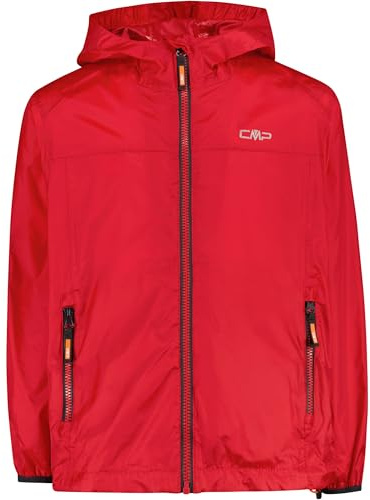 CMP Giacca Pioggia In Poliestere Antistrappo Da Bambini, Giacca Unisex - Bambini e ragazzi, Ferrari, 152
