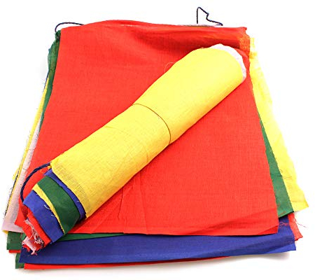 YAKEBA | Wunschfahnen traditionell - 12,00 Meter | 35 Fähnchen (je 32x38cm) | 100% Baumwolle | Stoff Wimpelkette outdoor | Fahne Garten…