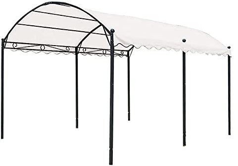 Tonnelle de jardin 3 x 4 m Top polyester blanc JU-016 Carport