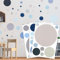 AiQInu Punkte Wandaufkleber - 130 Stück für Babyzimmer Dekoration und Bilder im Kinderzimmer Mädchen - Beige, Blaue