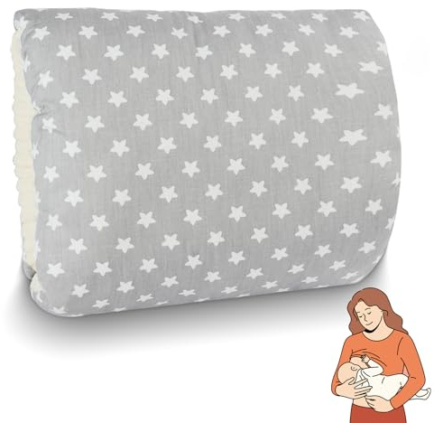 Aolso Cozy Cradle Arm Pillow, Breastfeeding Arm Pillow, Baby Breastfeeding Nursing Pillow, Baby Nursing Head Support Pillow, Breastfeeding and Bottle Feeding Head Support Pillow (Grey Stars)