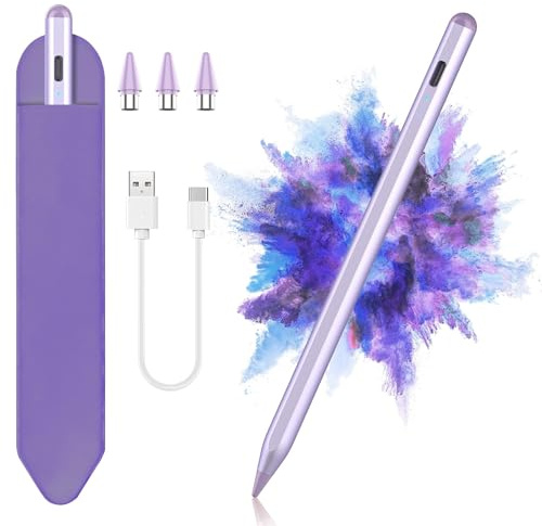 KBCASE Lapiz para Tablet Android con Alta Precisión y Sensibilidad de Inclinación y Carga Ultrarrápida, Stylus Pen con Samsung, Lenovo, Xiaomi, Huawei, Morado Claro