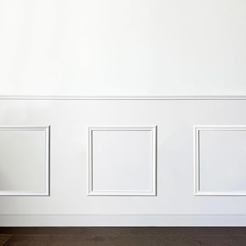 99 Déco - Kit de moulures murales en bois prédécoupées - Prêtes à coller et peindre - 4 cadres - 4 mètres - Florine A