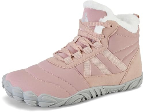 Mishansha Botas Mujer Invierno Botines Hombre Cálido Botas de Nieve Botines Zapatos Invierno Zapatillas Nieve Minimalistas Botas de Montaña Senderismo Rosa EU Gr.42