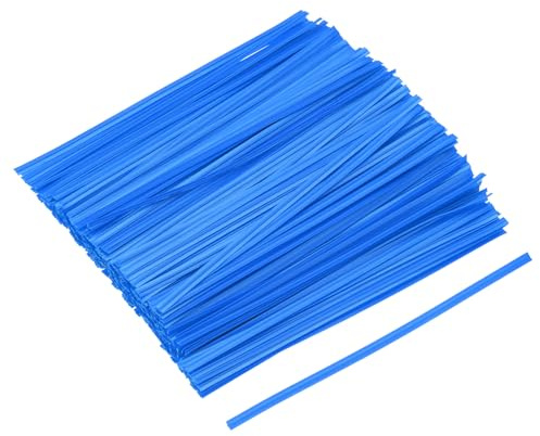 QUARKZMAN Attaches de Torsion 6 150mm Attaches Métalliques en Plastique pour Attacher du Pain, des Bonbons, des Cookies, des Sacs-Cadeaux d'Artisanat Attaches Bleues Pack de 300
