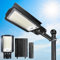 Eleganted Lampadaire Solaire Exterieur, IP66 Étanche Luminaire solaire, 30000LM Projecteur Exterieur Solaire, 6500K Lampe Solaire avec Télécommande, pour Parking Patio Rue Jardin, Cour