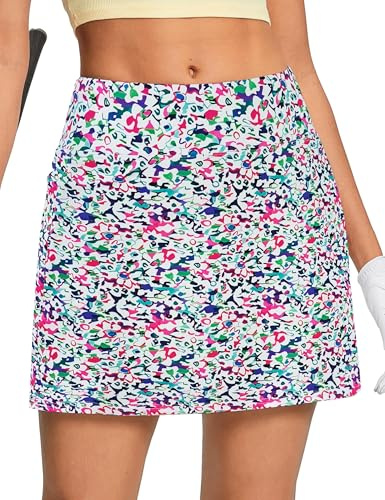 Oyamiki Skorts for Women UK Sports Tennis Skirt High Waisted with Shorts Pockets Athletic Summer Casual Golf Skirts