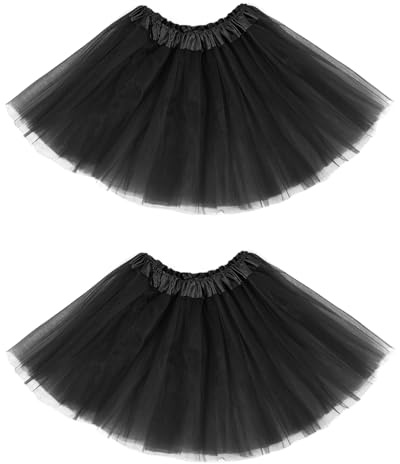 Century Star Black Tutu for Toddler Girls Tulle Ballet Skirts Princess Tutus for Baby Kids Infant 4 Layers Halloween Christmas Dress up Birthday Party Festival 2-8 Years 2 Pack
