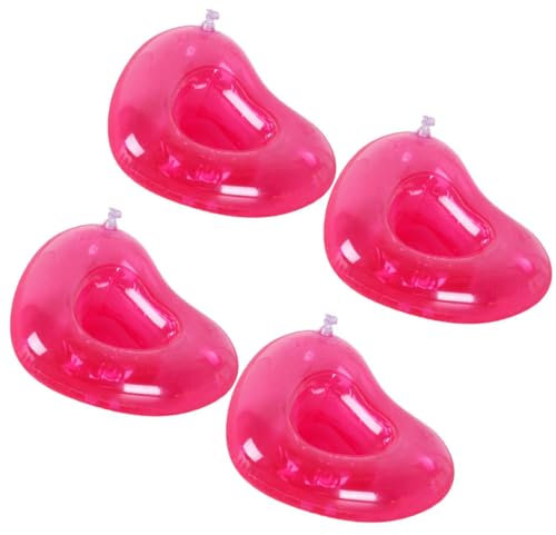 Porta Cerveza de Agua Inflable de PVC en Forma de Corazón, 4 Piezas