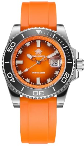 ADDIESDIVE Montre de plongée 200m Quartz Hommes BGW9 Lunette Céramique Lumineuse Montre Analogique Hommes avec Bracelet Caoutchouc AD2089