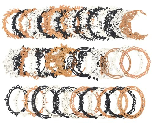 craspire 45 Cadre de Scrapbooking Bloc Notes Vintage Embellissements Découpes de Fenêtre Cadres en Dentelle Florale Décoration pour Journal Intime Fabrication de Cartes Bricolage Scrapbooking Journal