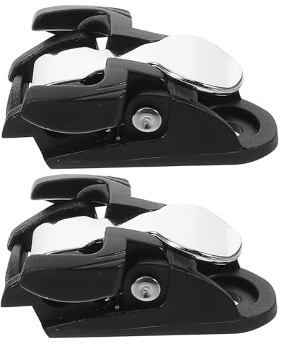 GALPADA Hebillas de Fijación Aplicables para Patines en Línea, Accesorios de Repuesto 2 Piezas, Cierre Ajustable Negro y Plata, Compatible Patines de Ruedas para Deporte y Patinaje al