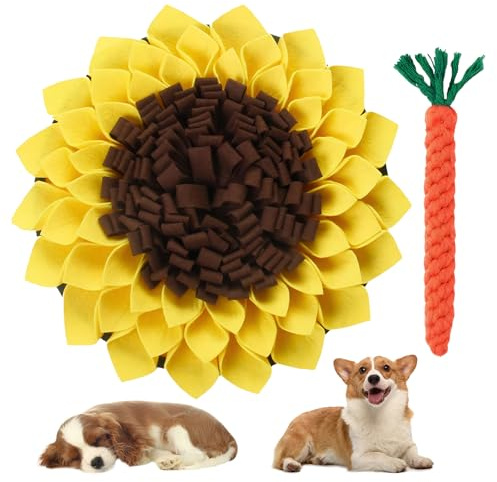 KEORHEZ Alfombra Olfativa Perros,Alfombra Olfato Perro,para Entrenamiento Cognitivo Y Olfativo,Alimentación Lenta Y Reducción del Estrés,Contiene 1 X Juguetes Masticables para Cachorros