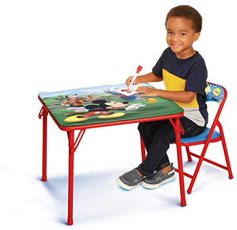 Mickey Mouse Table & Chair Set for Toddlers 24-48M, Includes 1 Table & 1 Chair [Amazon Exclusive] Table: 20L x 20W x 16.4H, Chair: 12L x 11.6W x 17H - Weight Limit: 70 lbs