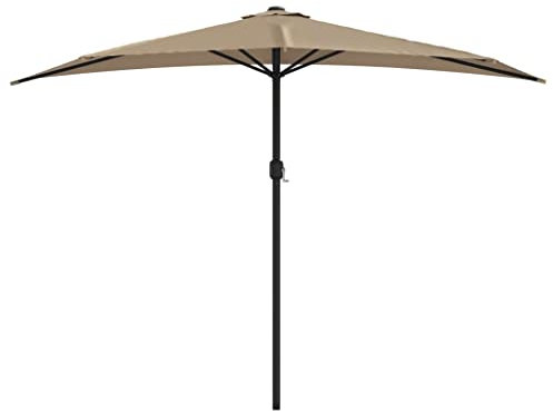 vidaXL Balkonschirm Sonnenschirm Terrassenschirm Alu-Mast Taupe 300×150 cm Halb