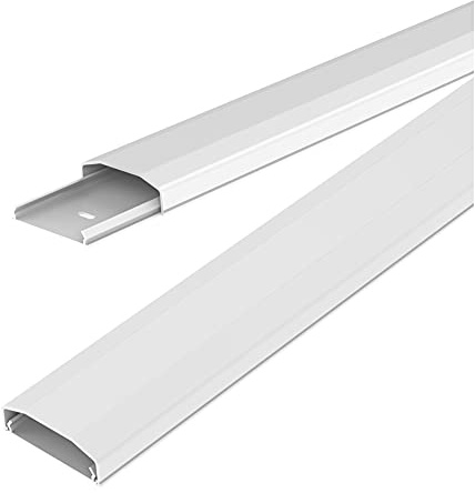 conecto Kabelkanal av plast för limning eller skruvning inkl. 3 m tejp, 50 cm, vit