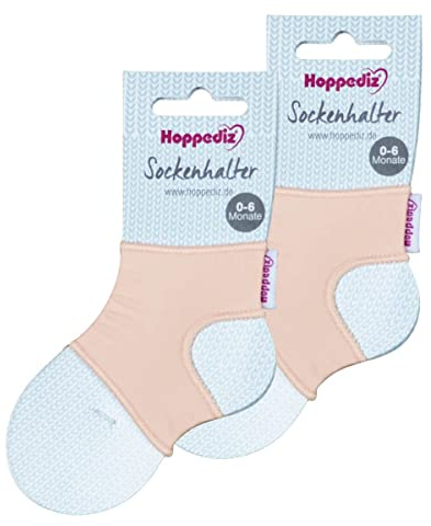 Hoppediz Juego de 2 Soporte para Calcetines 0-6 Meses, Rosa, Talla única (Pack de 2) Unisex bebé