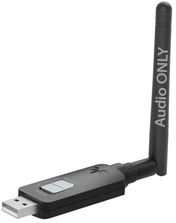 Avantree DG60P - Adaptateur Audio Bluetooth Longue portée pour PS5, PS4, PC, Ordinateur Portable, Mac, aptX-Adaptatif et Faible Latence, Dongle sans Fil HD 24 Bits pour écouteurs, Haut-parleurs
