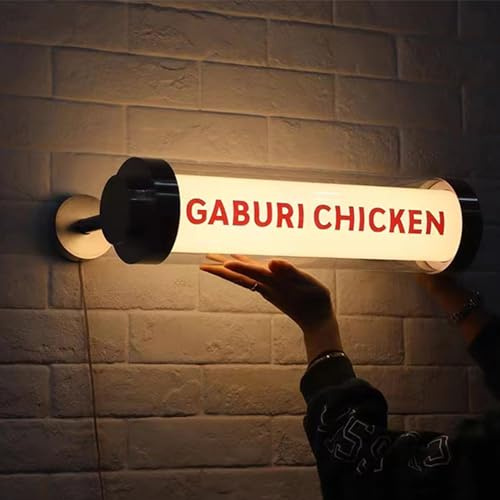 20 24 28 tubo redondo personalizado impermeable Acryli luminoso caja de luz carteles publicitarios con texto de logotipo de tienda, luces LED destacadas, para cafeterías, bares, tiendas de té,