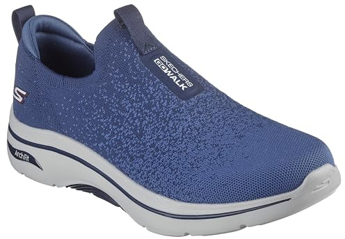 Skechers Go Walk Arch Fit Linear Axis 2.0 - Tenis para Hombre, Navy, 41.5 EU