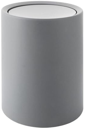 YAYODS Schwingdeckeleimer Bad 8L - Mülleimer Bad Grau - 26x22x16.5cm Abfalleimer mit Deckel - BPA-frei Kosmetikeimer Schwingdeckel - Plastik Abfallbehälter fürs Bad,Badezimmer, Küche, Büro