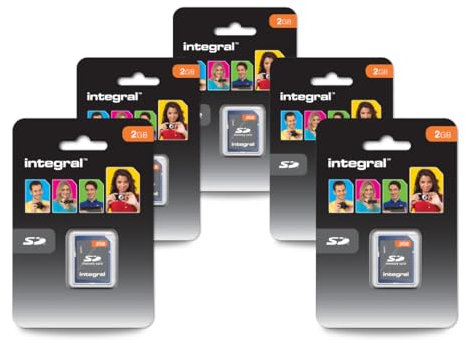 Integral Tarjeta de Memoria SD de 2 GB (Secure Digital), Paquete de 5, Compatible con Dispositivos heredados, cámaras, Reproductores de MP3, videocámaras y más