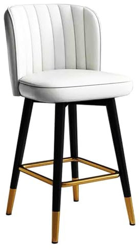 Nordic Velvet Barstuhl mit 360° drehbarer Rückenlehne und Metall-Fußstütze, ergonomisches Design, 250 kg Kapazität