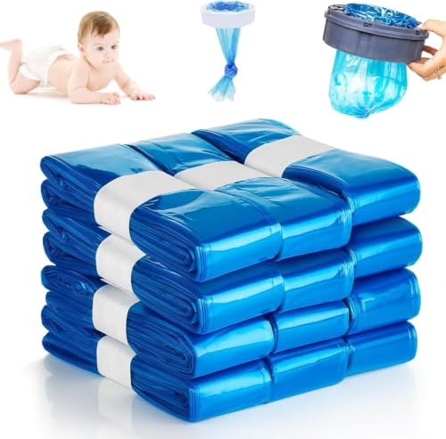 9-Pack Nappy Bin Refills | Strong Odour Lock and Tear-Resistant Baby Nappy Bin Liners Replacement | Compatible with All Models of Trash Bins | Hold 320 Diapers