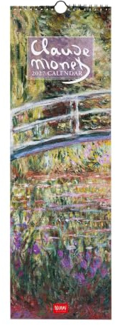 Legami - Calendrier 2027 Mural, Monet, Petit Calendrier Mural, 12 Mois et Agenda Annuel, en 6 Langues, Espace pour les Notes, Signes du Zodiaque, Jours Fériés Internationaux, 16 x 49 cm