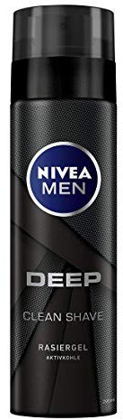 NIVEA MEN Gel da barba profondo con carbone attivo in confezione da 6 (6 x 200 ml), gel da barba particolarmente delicato sulla pelle da uomo, nutre la pelle con formula innovativa contro le lesioni