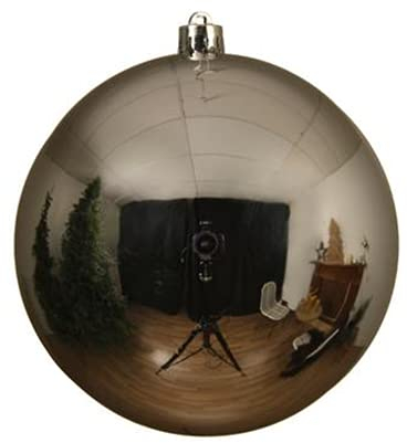 Decorist Kugel XXL, Silber glänzend, bruchfest - Weihnachtkugel, Christbaumkugel XXL, Kunststoff, Verschiedene Durchmesser - 200 mm
