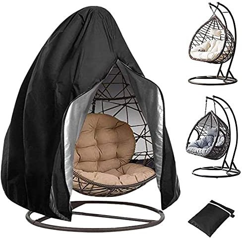 Rouzin Hängesessel Abdeckung, Schwingsessel Schutzhülle Wasserdichtes, 210D Abdeckhauben für Ei Schaukelstuhl, Abdeckplane für Hängestuhl Egg Chair Cover Outdoor, 230x200cm
