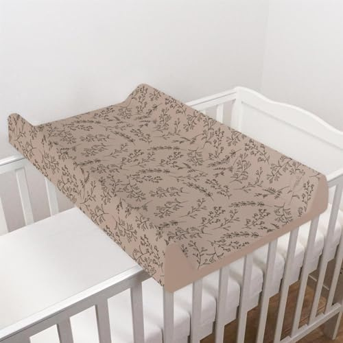 Matelas à langer rigide pour bébé - 70 x 50 cm - Convient aux lits de 120 x 60 cm - Unisexe - Anti-roulement - Imperméable - Avec bords surélevés - Motif fleurs