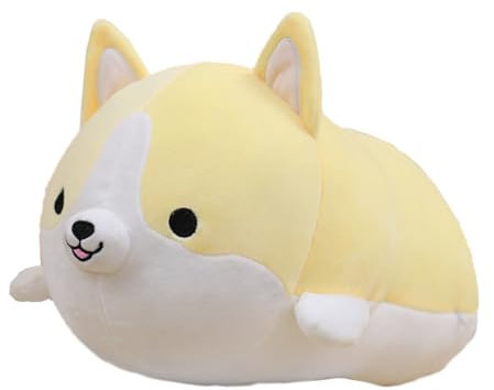 CIYODO Dekokissen Ausgestopfter Hund Kuschelkissen Aus Plüsch Gefülltes Welpenspielzeug Lebensechter Hund Scrump Plüsch Süßes Hundekissen Dogman-Spielzeug Kopfkissen Hündchen Mädchen