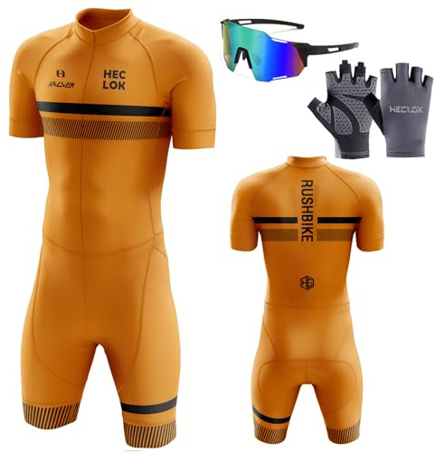 Homme Pro Trifonction Manches Courtes Sports de Plein Air Vêtements de Triathlon,Tri-Costume d'une pièce,pour Course À Pied,Natation,Cyclisme Body,avec 3 Poches,Vêtements de Cycliste (TYP-12,L)