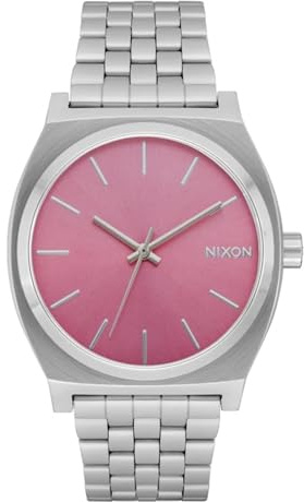 Nixon Time Teller Armbanduhr für Herren in der Farbe Silber mit Armband aus Edelstahl, Wasserdichtigkeit: 10 bar, Gehäusedurchmesser: 38,5 mm, A045-2719-00