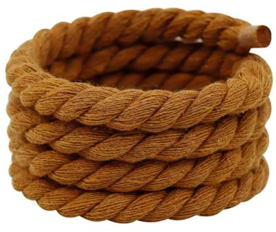 Wisafory Tjocka skosnören, runda 8 mm, gör-det-själv runda rep, skosnören, vridna bomullsrep, skosnören för gör-det-själv sneakers, löparskor, sportskor, sneakers, bruna 120 cm