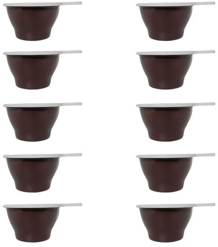 RASMACOR | Pack 10 Tazas Capuchino Bicolor Reutilizables de plastico | Con asa | Tazas para café, bebidas calientes y frías | Capacidad 140 cc | Tamaño 10,5x8x4,7 cm