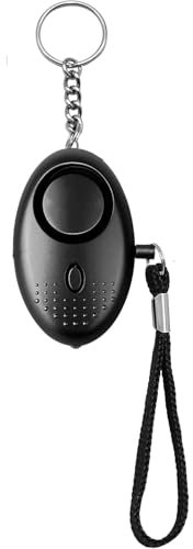 Personal Alarms For Women, Reusable Police Approved 140DB LOUD Security Alarms Keychain with LED Light, Small Personal Safety Alarm Keyring Key Chain For Women Girls Kids And Elderly (Black)