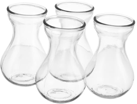 Gatuida Vases en Verre Transparents pour Centres De Table Hydroponiques, Lot De 4 Petits Vases à Bourgeons Fond Plat Stable, Décorations Intérieures Et Jardinières De Bureau